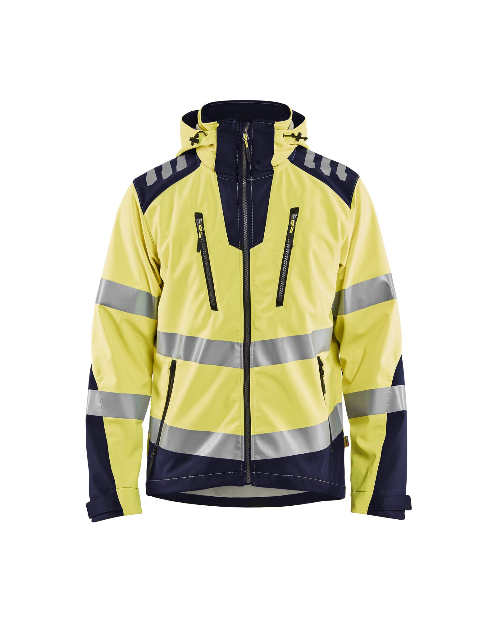 BLÅKLÄDER Hi Vis Softshell Men XS Yellow/navy blue