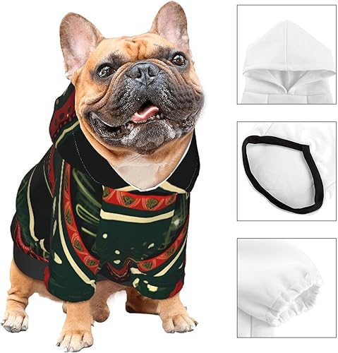 Miniatura 3 de Sudaderas con capucha para perros en 3D con diseño de copos de nieve verdes para mascotas pequeñas, un disfraz acogedor para cachorros con estilo,
