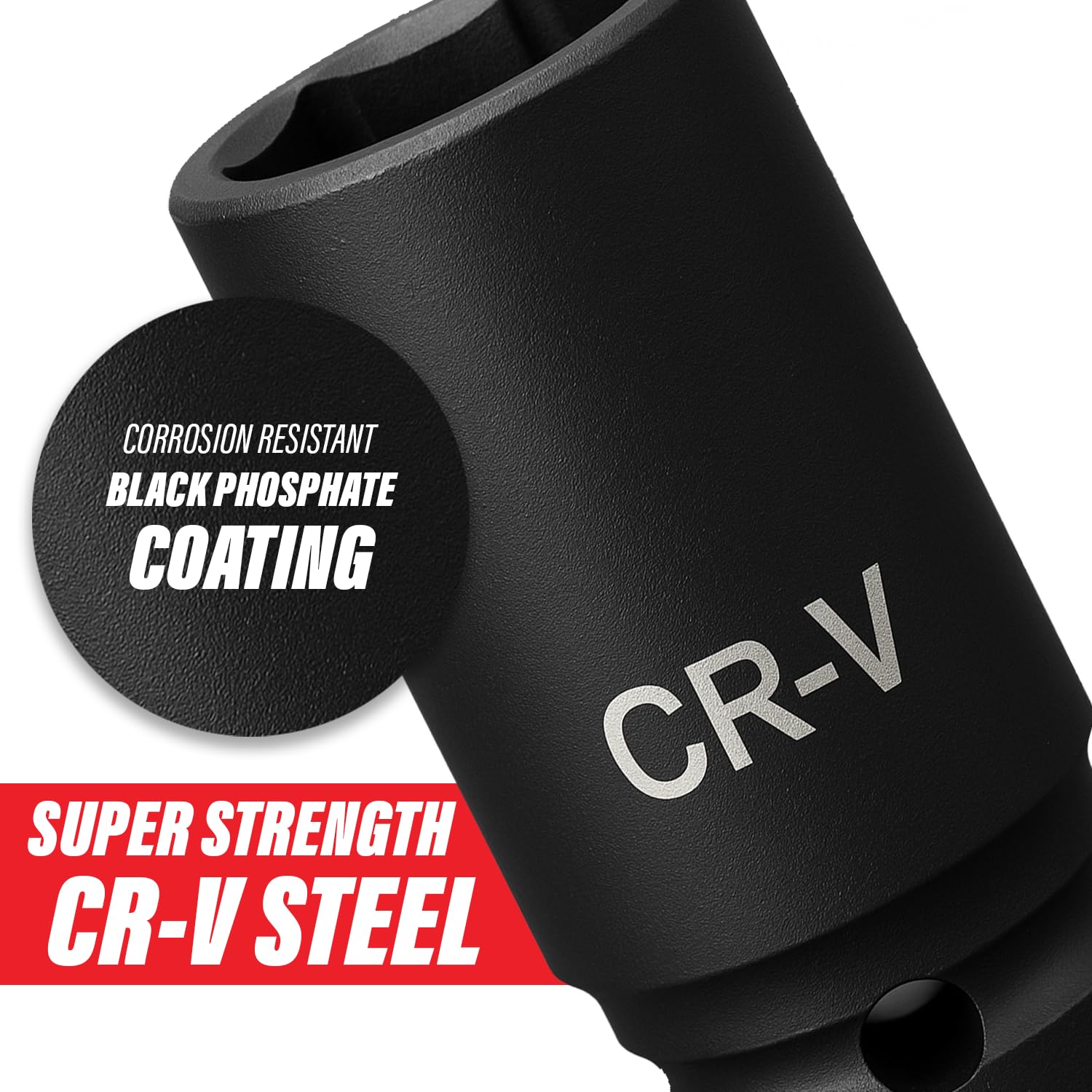Xtremeauto 15pc 1/2" Impact Socket Set, CRV Steel Metric Sockets 10-27mm, 6-Point Design for Impact Wrenches - Image 3