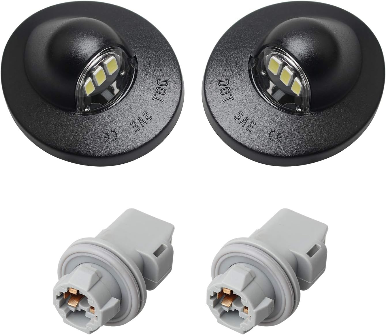 RUXIFEY LED License Plate Light Tag lights with Socket Compatible with Ford F150 F250 F350 F450 F550 Super Duty Ranger Explorer Bronco Excursion Expedition, 6500K White