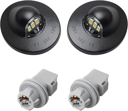 LED License Plate Light Tag lights with Socket Compatible with Ford F150 F250 F350 F450 F550 Super Duty Ranger Explorer Bronco Excursion Expedition, 6500K White