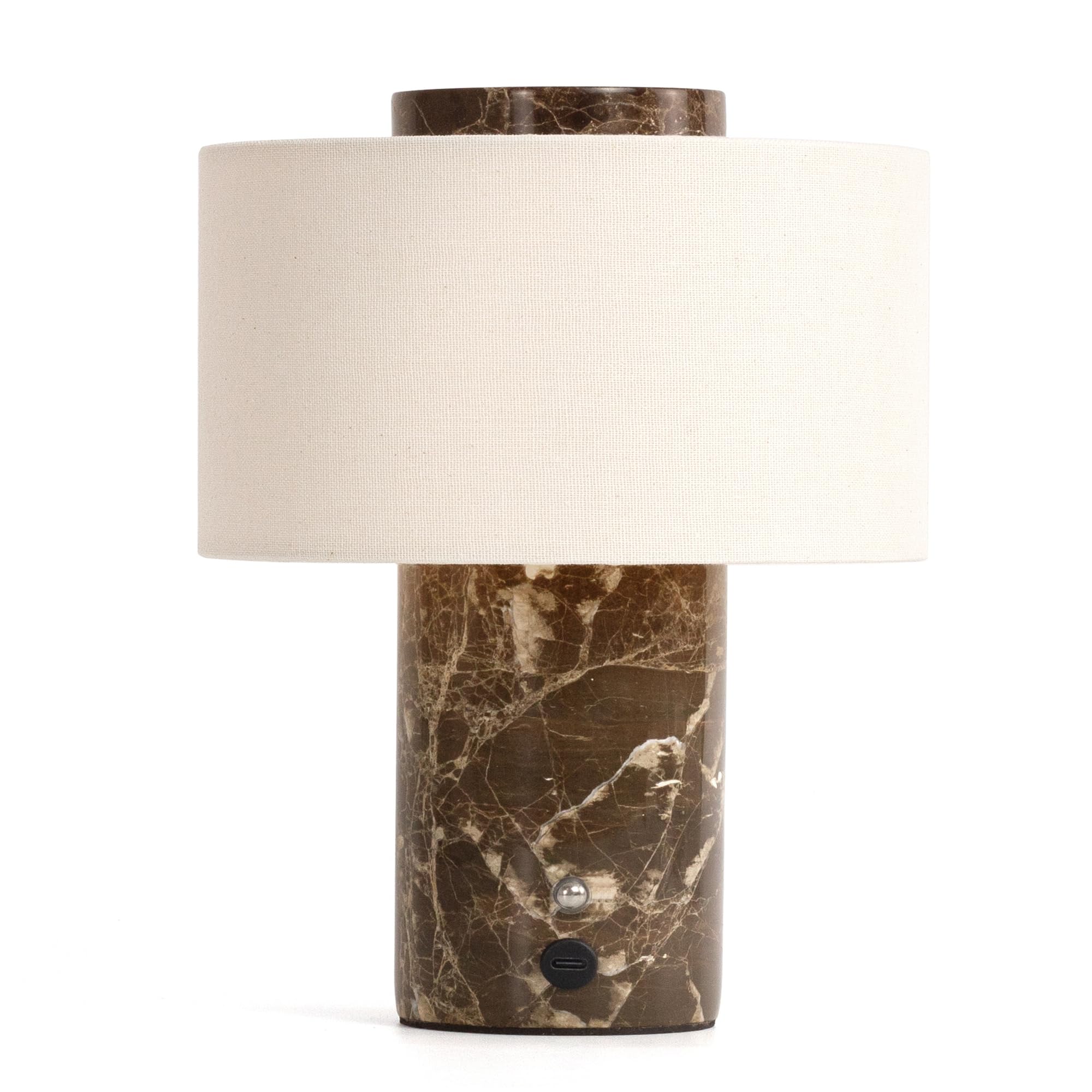 Photo 1 of YMXYJM Marble Table Lamp, Rechargeable Touch Lamp, Dark Brown
