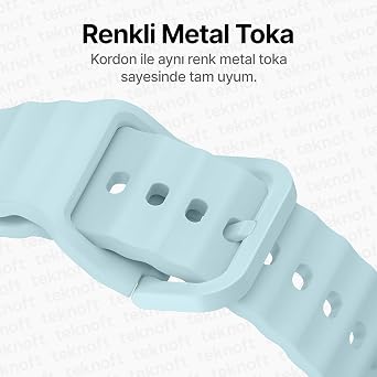 Teknoft Samsung Galaxy Watch 7/6/5/4/FE Serisi (40mm/44mm), Watch 6/4 Classic (47mm/43mm/42mm) ve Samsung Watch 5 Pro (45mm) için Yumuşak ve Konforlu Wave 20mm Silikon Kordon