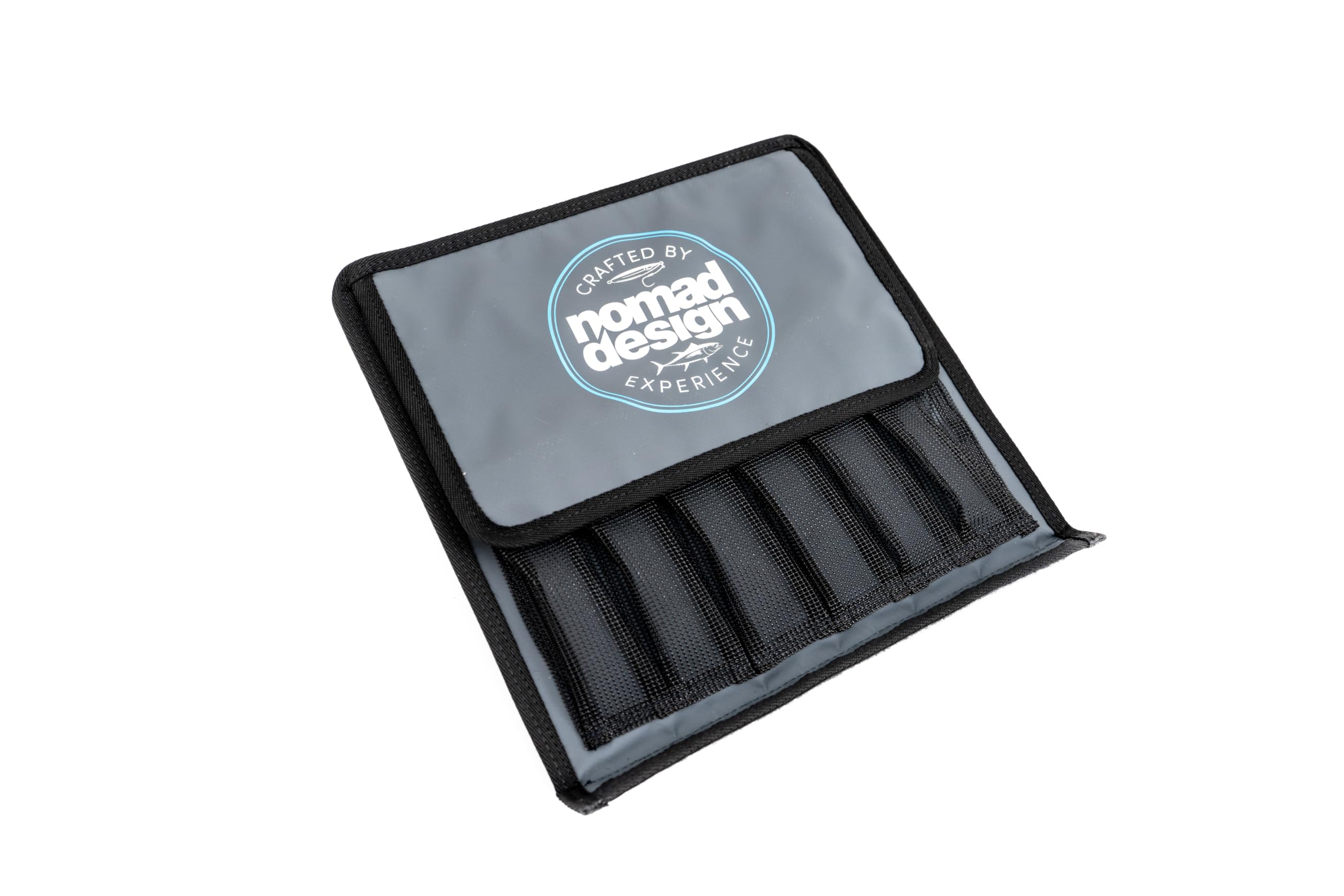 Nomad Design Jig Wallet - Fishing Lure Organizer with Hook Mesh Storage System, 12 individual mesh pockets Waterproof Jig Storage Bag with Optional