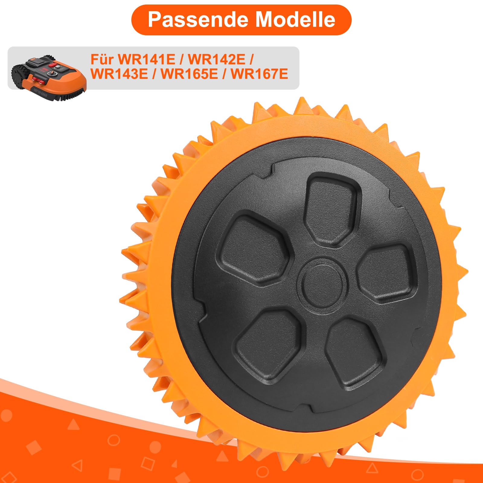 Roues Pour Worx Landroid-Lestées tout-terrain, avec pointes en acier inoxydable, compatibles pour robots tondeuses WR141E / WR142E / WR143E / WR165E / WR167E