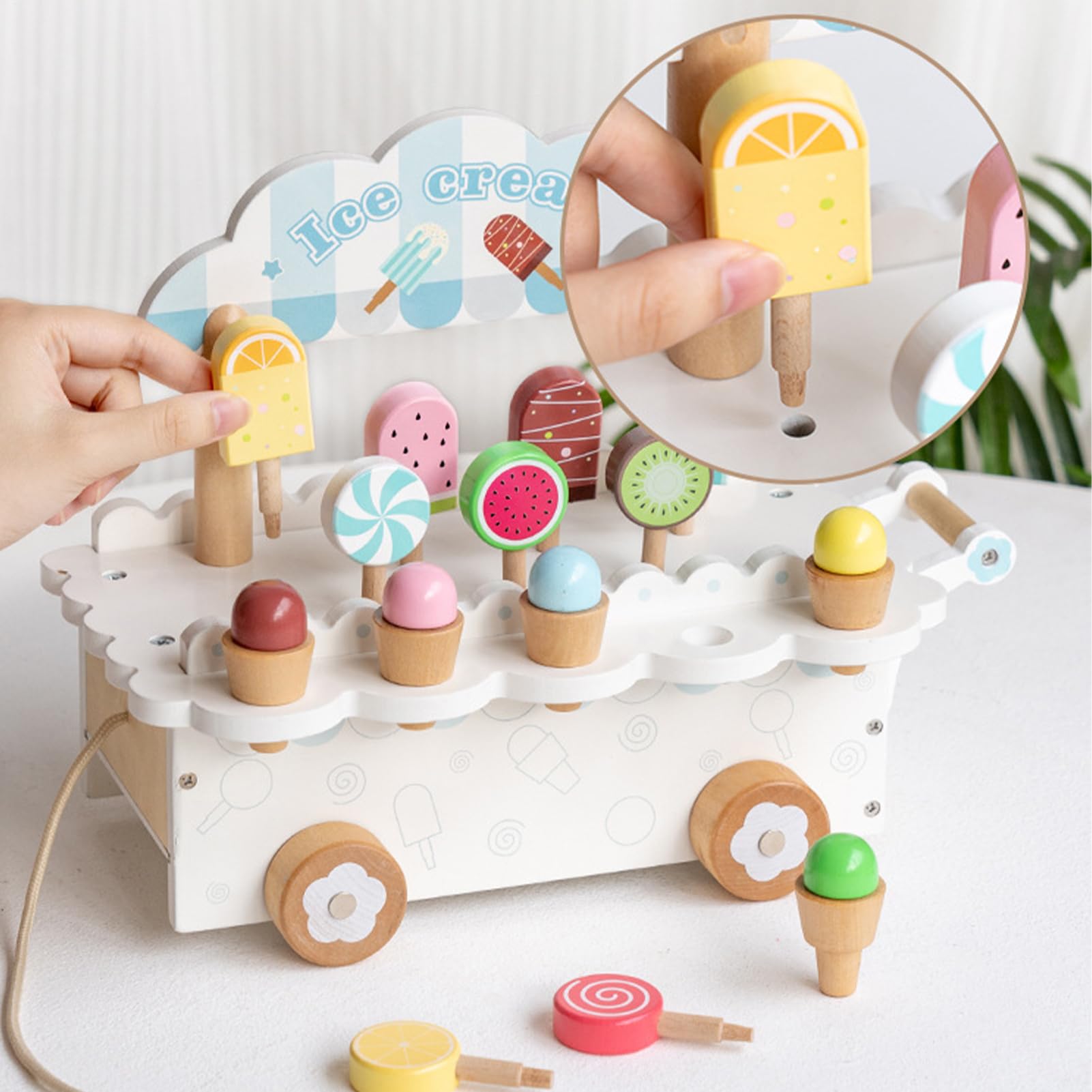 Juego De Heladería Infantil Carrito de Madera