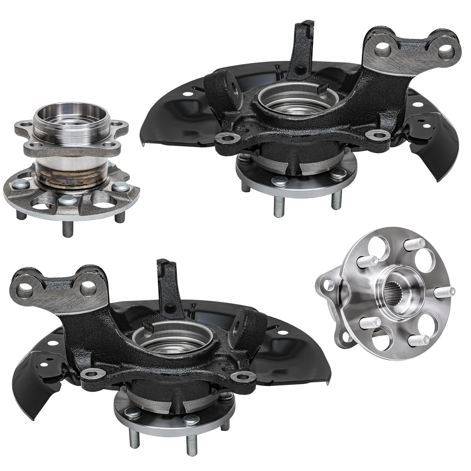 Detroit Axle - AWD Knuckles Wheel Bearing Hubs for 2011-2017 Toyota Sienna