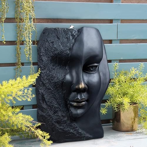 Fuente de agua de ángel para exteriores, interior, jardín, estatua, fibra de vidrio, fuente decorativa en latón antiguo, 20 pulgadas de altura