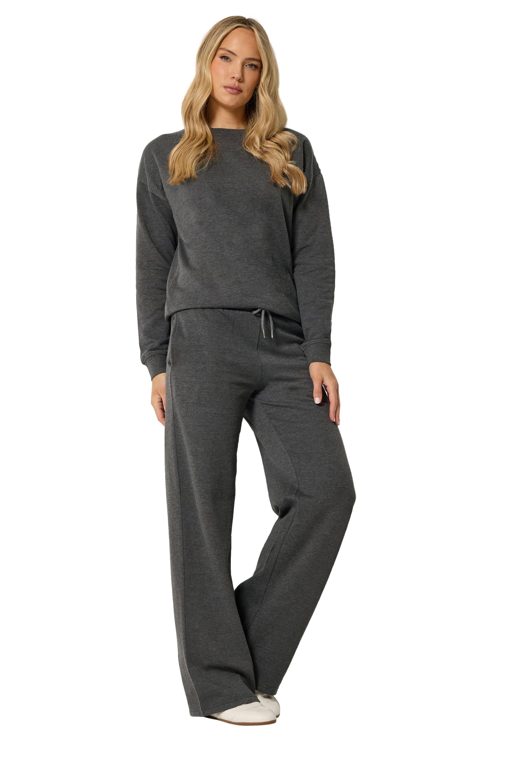 Long Tall Sally Women's Charcoal Tall Wide Leg Joggers In | Size: 8L