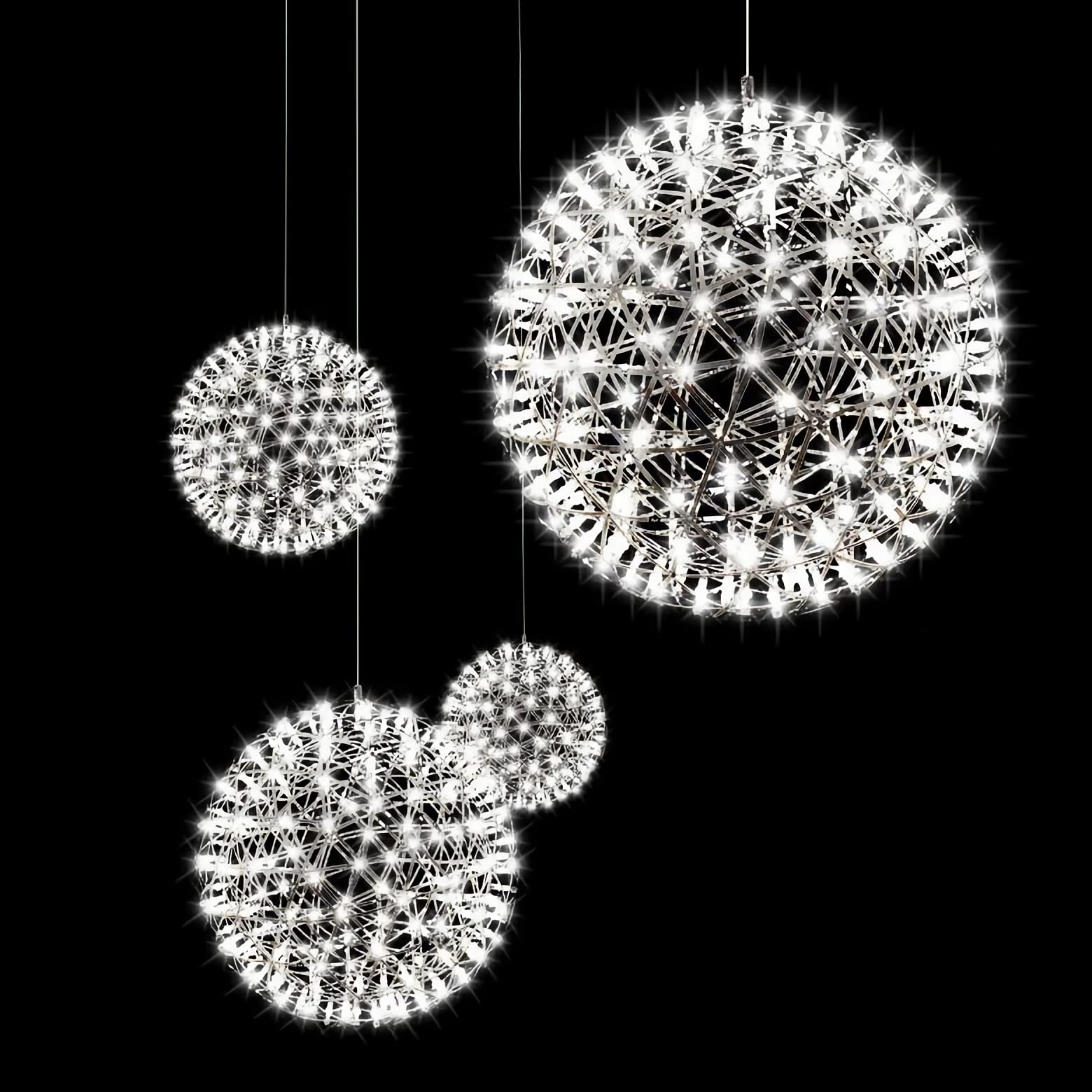 Lampa wisząca LED Spark Ball Gold 30cm 6500K nowoczesny żyrandol sufitowy