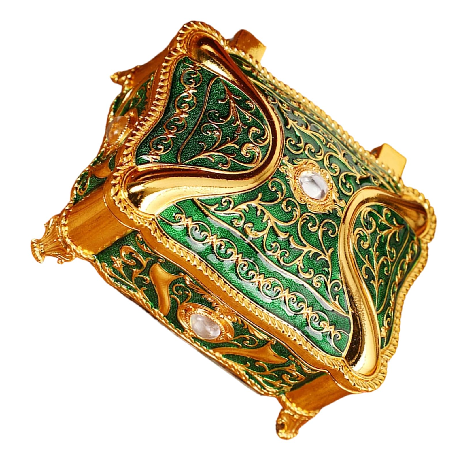 our fave Sturdy Alloy Jewelry Storage Box Featuring Enameled Floral Pattern Elegant Jewelry Display Case