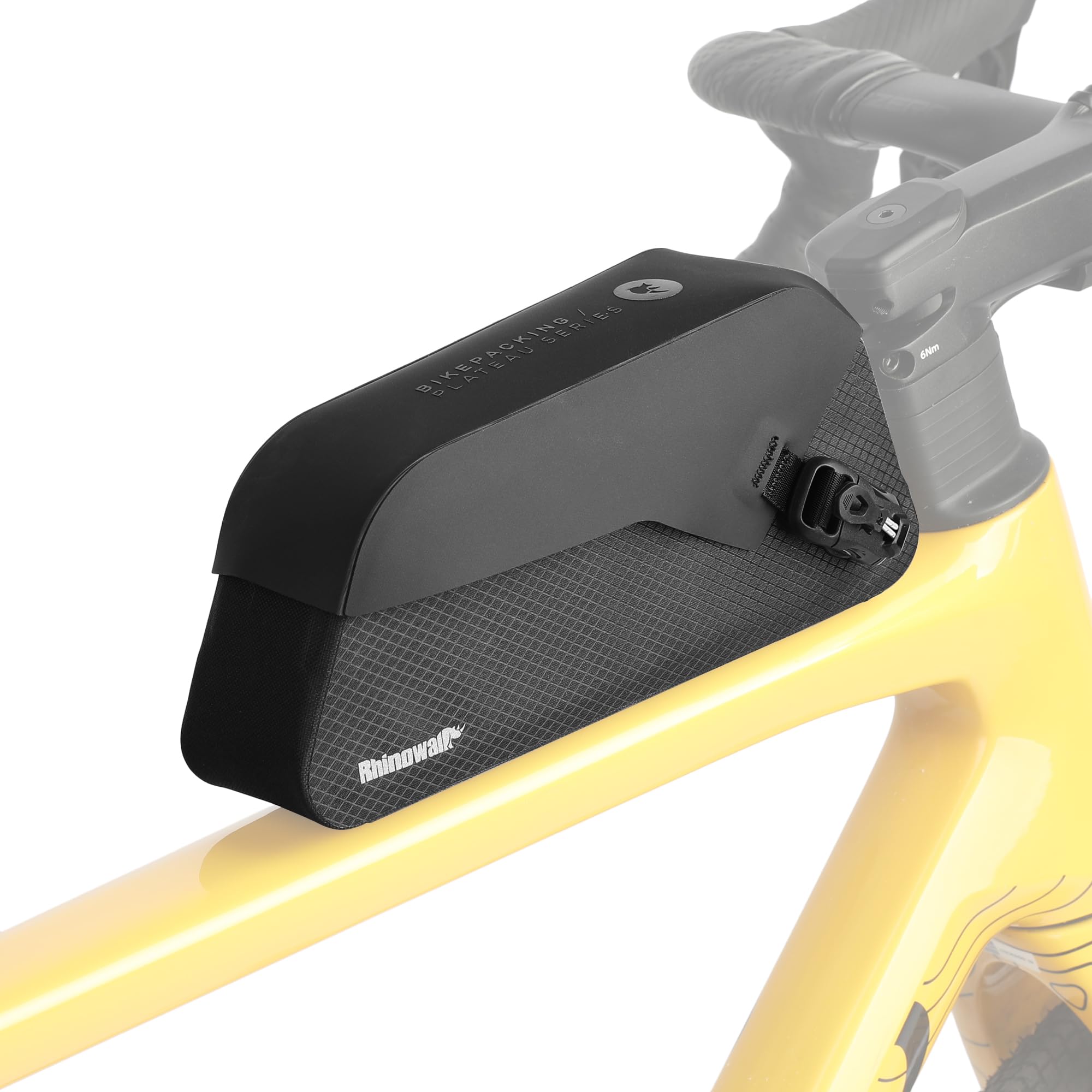 Rhinowalk Torba na ramę roweru z zapięciem magnetycznym, wodoszczelna, torba rowerowa, kieszeń przednia, torba na kierownicę (1 l)