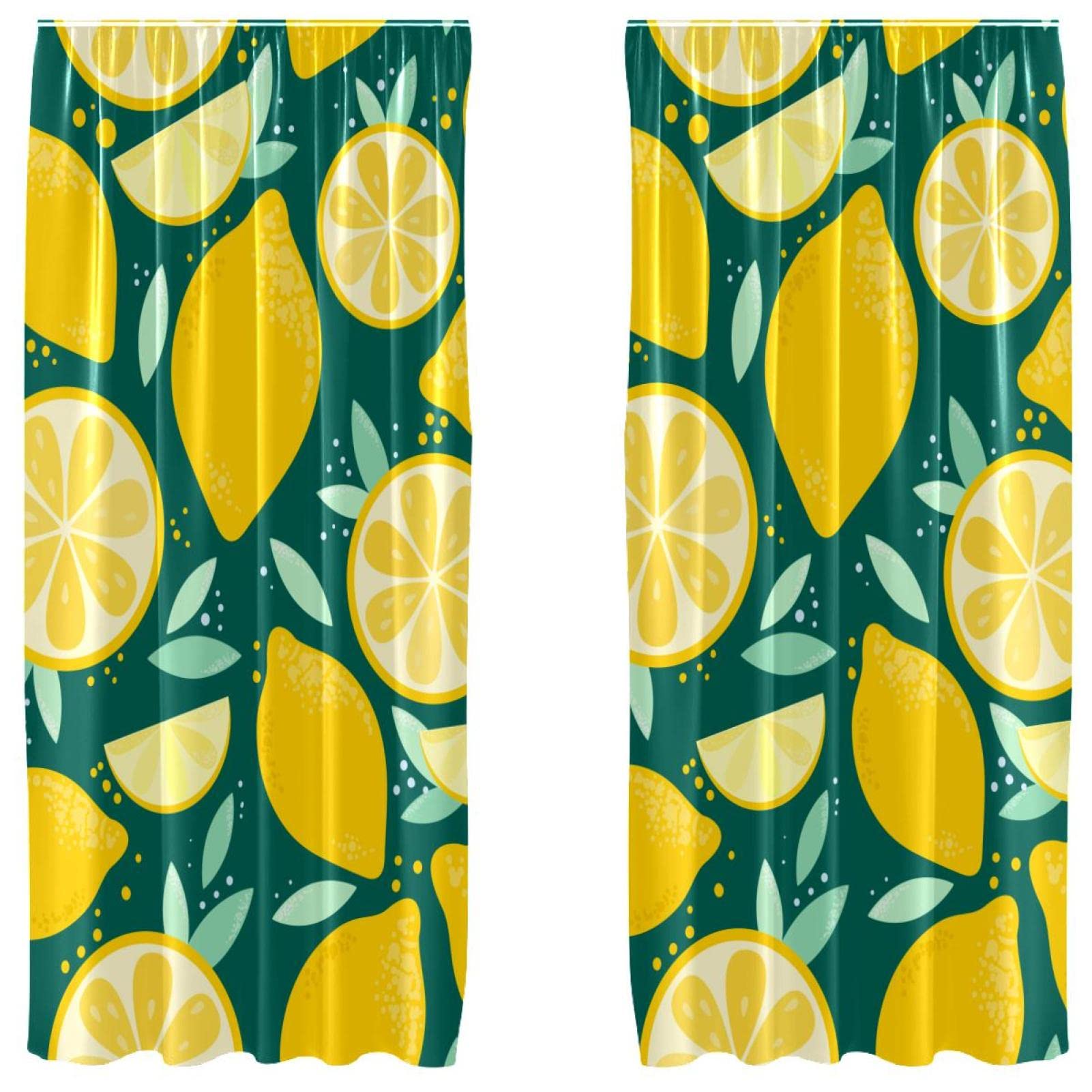 Rideaux jaune citron aquarelle pour une chambre lumineuse et élégante