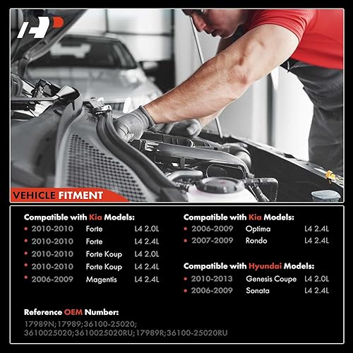 Miniatura 3 de A-Premium Motor de arranque compatible con Hyundai Sonata 06-09 y Kia Magentis, Optima 06-09, Forte Koup 10, 2.0L 2.4L, 12V 1.2KW 8 dientes en