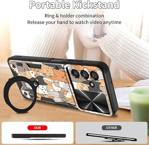 Vista 230 de Funda protectora híbrida para Samsung Galaxy A53 5G de 6.5 pulgadas y anillo giratorio de 360 grados, función atril, híbrida, de doble capa