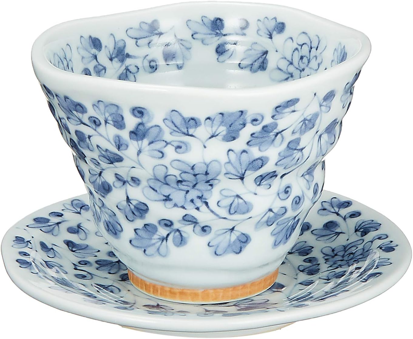 Arita Ware Nishiki Small Flower Splatter (Free Cup & Saucer, 10.1 fl oz (300 cc)