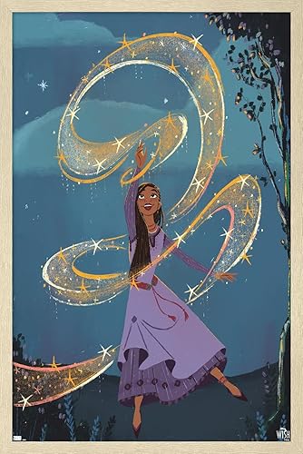 Vista 34 de Trends International Disney Wish - Póster de collage 6 (Asha), 34 pulgadas de largo x 22.4 pulgadas, paquete de póster y clip