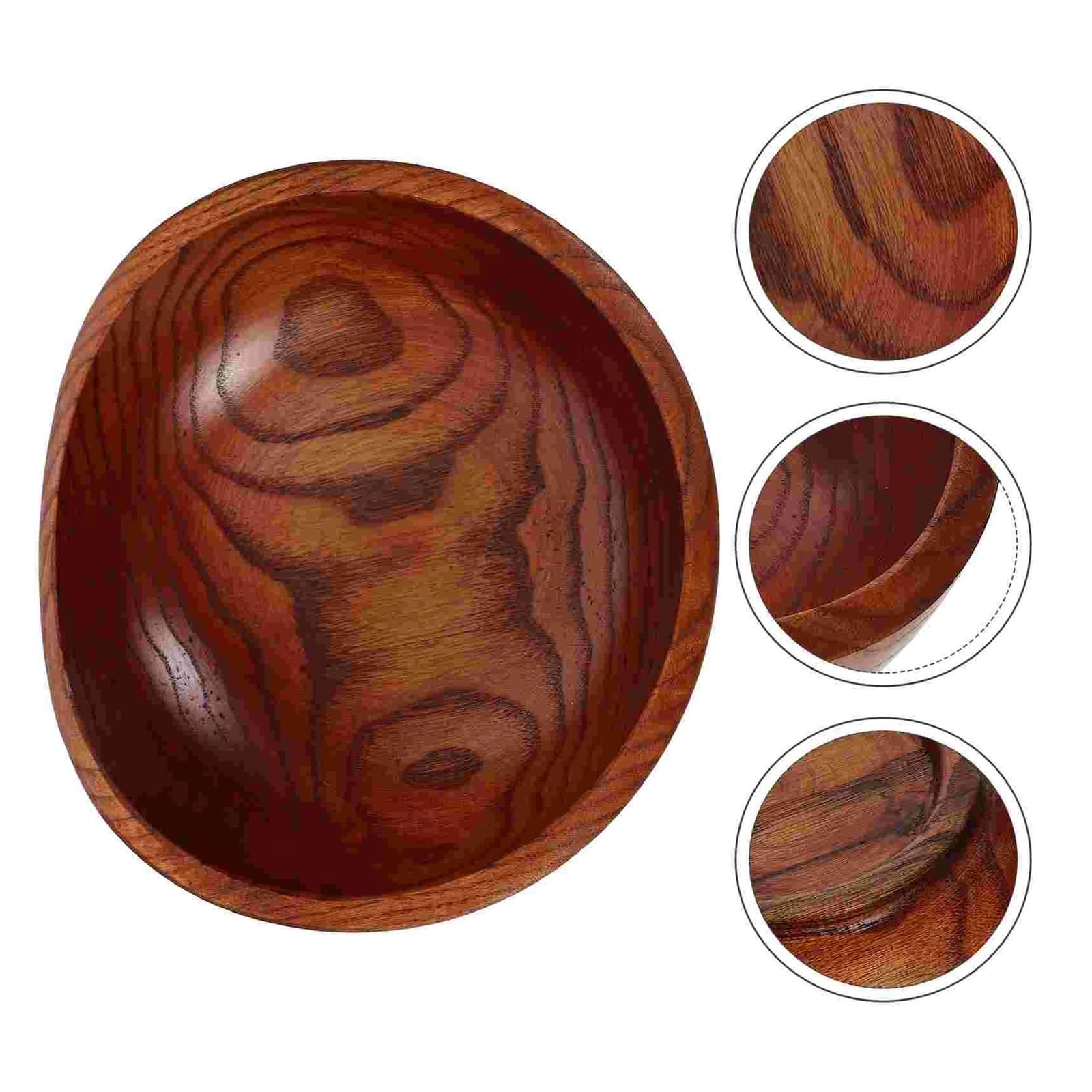 Cuenco de madera para servir frutas y ensaladas, decoración de cocina ecológica, cuenco grande de madera, cuenco de madera natural hecho a mano, vajilla sostenible