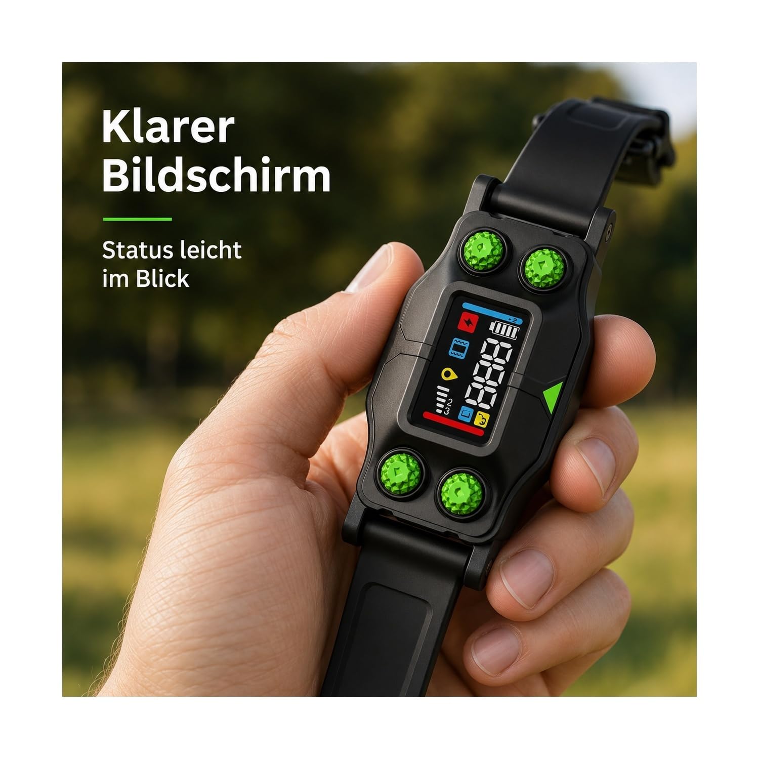 Kabelloses Hundezaunsystem mit GPS – Elektronischer unsichtbarer Hundezaun ohne Kabel, wasserdichtes verstellbares Halsband, Bildschirm, Begrenzungsflaggen und Trainingsanleitung