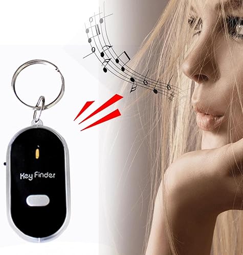 Miniatura 3 de Dispositivo buscador de llaves dispositivo de control de voz antipérdida con silbato de inducción de audio localizador portátil para llavero de