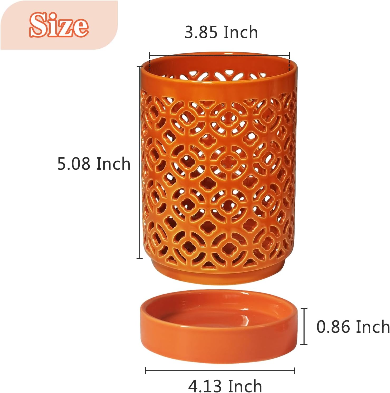 Orchid Pot 4 Inch, Orchid Pots with Holes & Saucers for Repotting, Breathable Slotted Orchid Pots Flower Plant Nursery Pot Orange 2 Pack