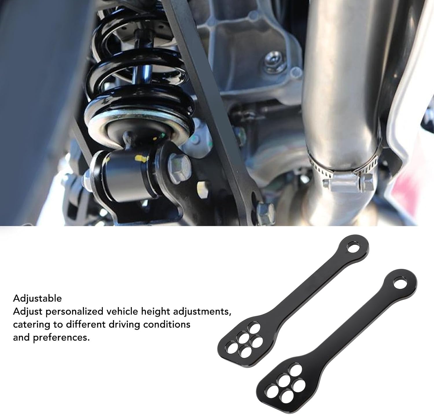 1 Pair Adjustable Rear Suspension Lowering Links Kit, Drop Links Rear Shock Suspension for Suzuki Hayabusa 1999-2020, Motorcycle Lowering Link Accessories,Black