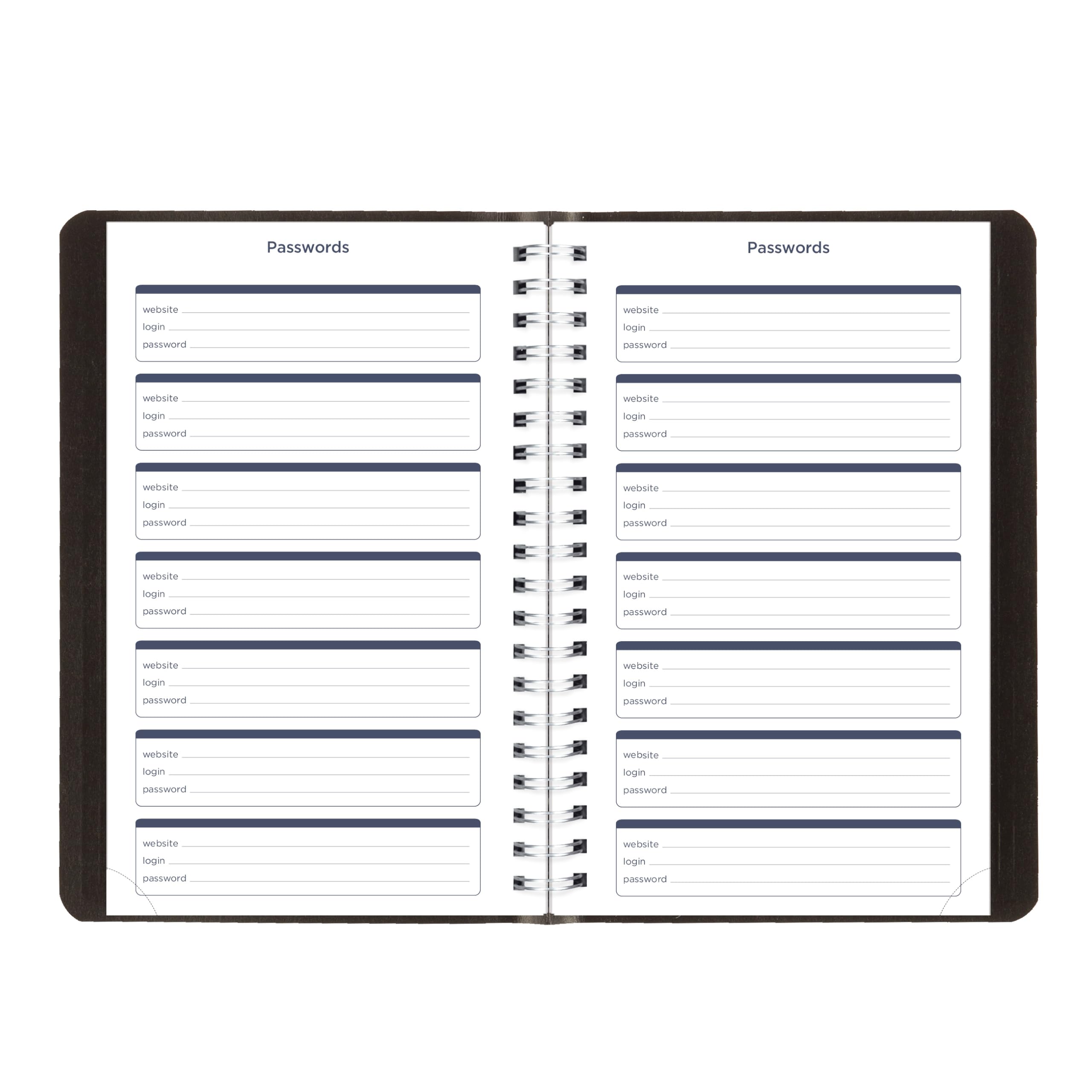Blueline® Essential - Agenda académica diaria/mensual, agosto de 2026 a julio de 2027, encuadernación de doble alambre, cubierta Vicuana suave, 8 x 5 pulgadas, color negro (CA201.BLK)