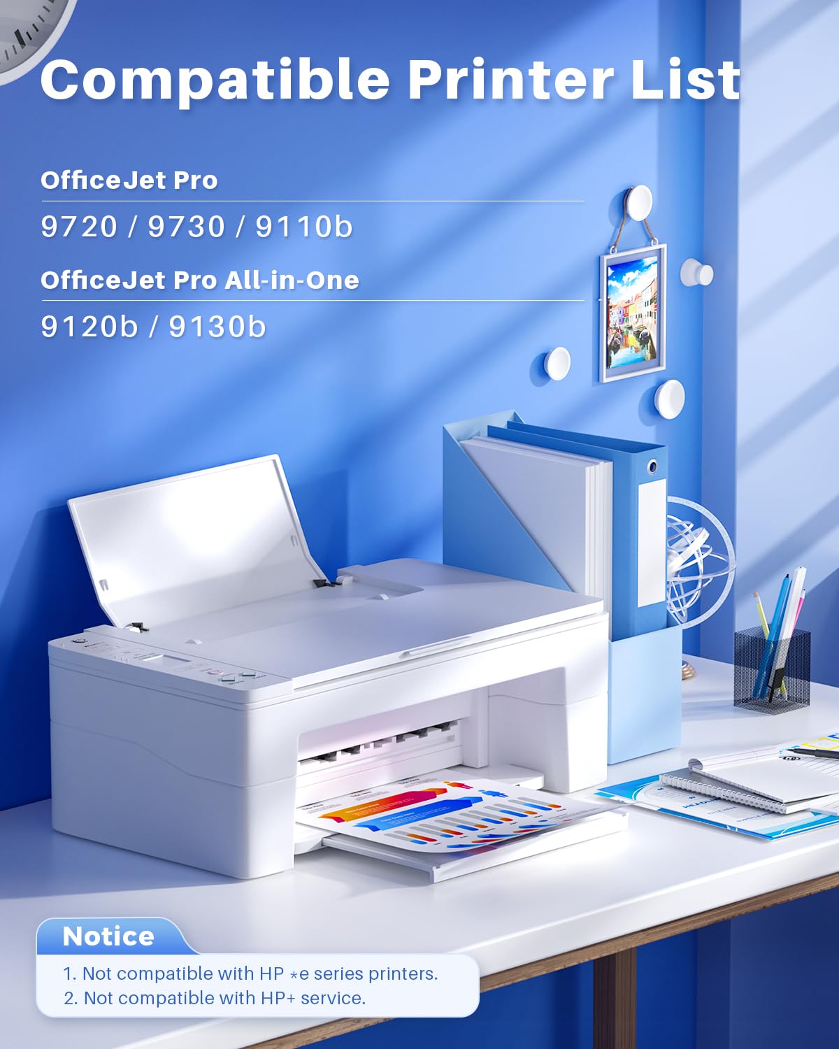 INK4U Cartucce 937e Nero (con Chip, Alta Capacità) Compatibile per HP 937 Nero 937XL 937e Compatibili con Officejet Pro 9110b, 9120b, 9130b, 9720, 9730 (937 e Nerox 2)