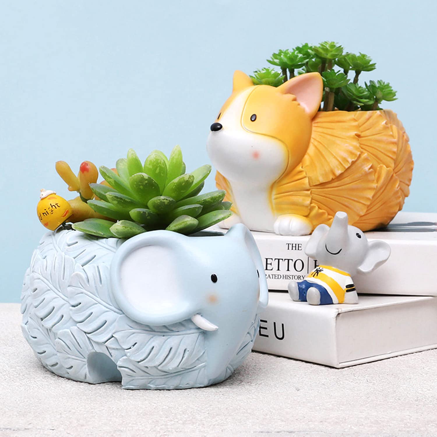 ROSEONE Blumentopf Keramik Klein,Sukkulenten Tpfe,Kaktus  Pflanzgef,Cartoon Herzfrmiger Dekofigur Bonsai Pflanztopf Pflanzschale  Container fr Kche Balkon Fensterbank,Orange,Fuchs: Amazon.de: Garten