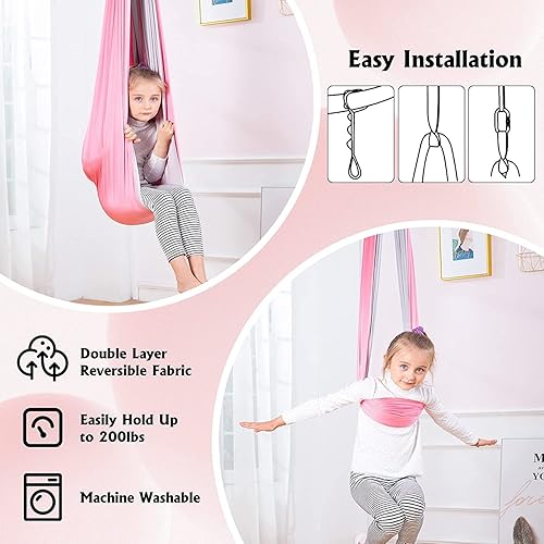 Miniatura 3 de Joyousness Columpio sensorial para niños para terapia especial Nedds Swing Swing Cuddle Swing Kids Hmamock interior y exterior para niños adultos