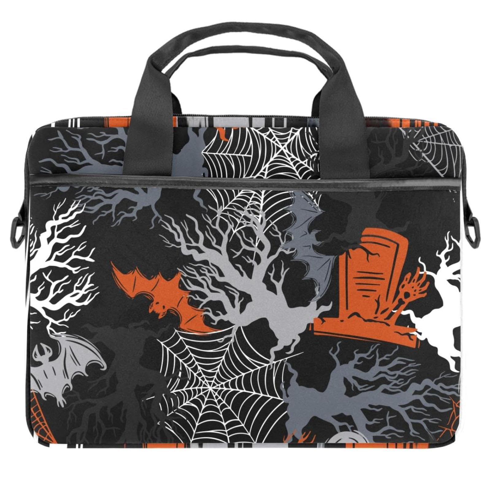 Maletín de portátil de 13.3 pulgadas estampado con árbol de Halloween resistente a roces 8