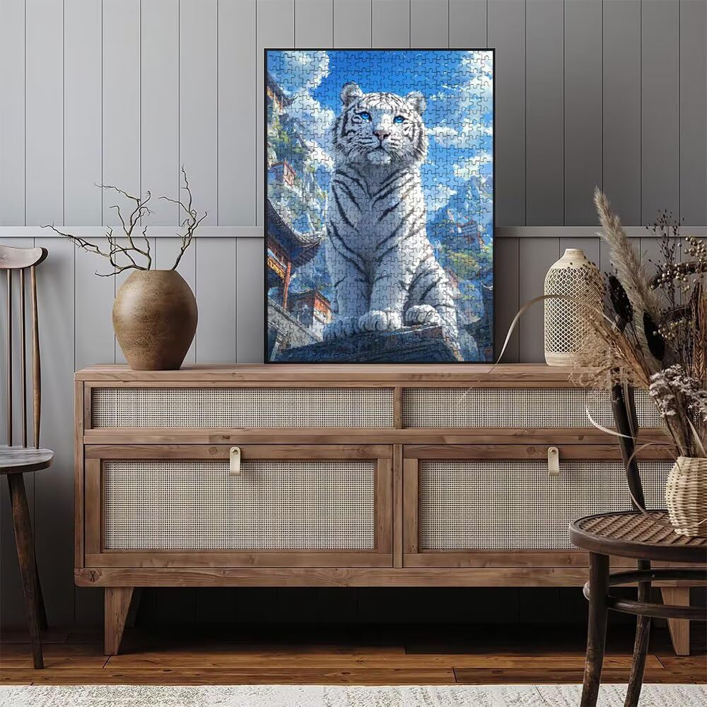 Puzzle 6000 Pezzi, Tempio Tigre Bianca 3D Puzzle per Adulti Impegnativo, Educa Puzzles Artistico, Divertente E Stimolante Puzzles Decorativo per La Famiglia, Regalo e Decorazione Pareti DX0YL6-865