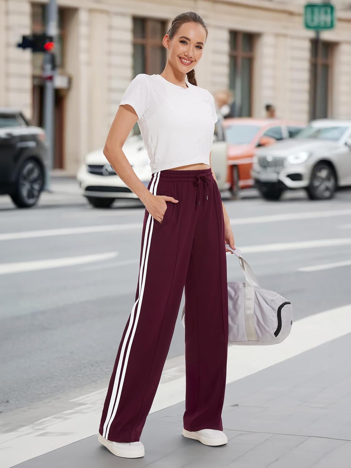 Tapata Women's 28/30/32/34 Inseam Track Pants Loose Straight Leg Jogging Sweatpants Warm-Up Sports Athletic Running - Image 3