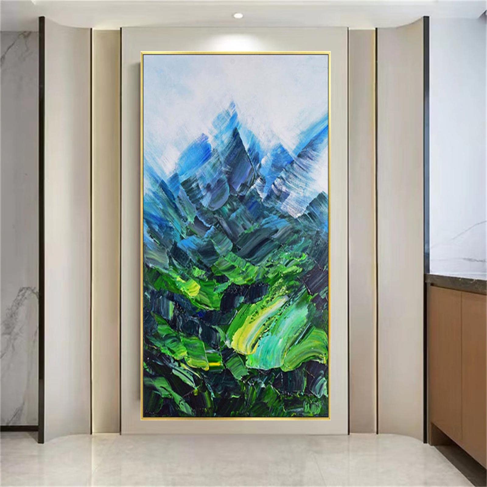 Amazon.co.jp: モダン グリーン ブルー 抽象画 プリントメイド