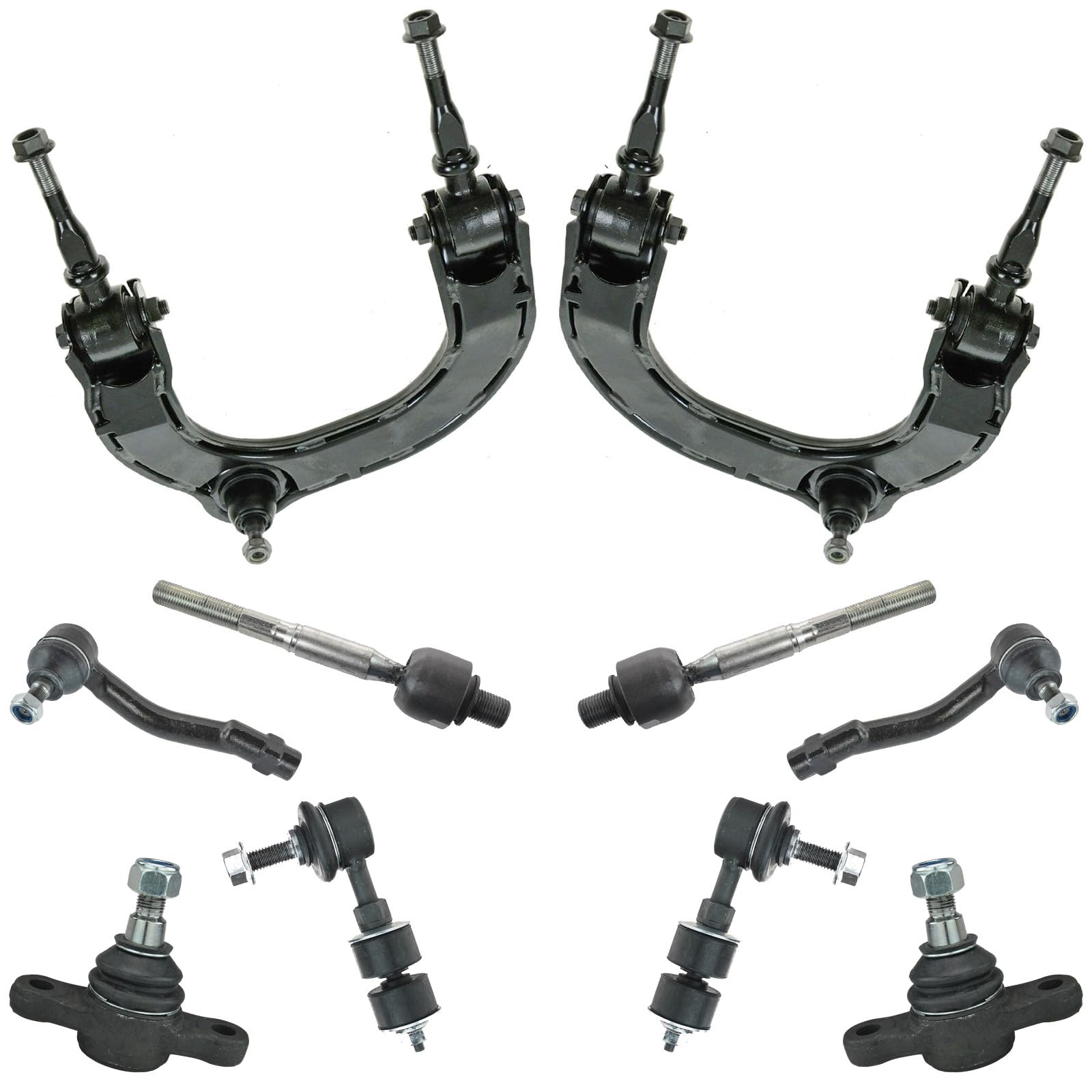TRQ Front Steering & Suspension Kit Ball Joint Control Arm with Ball Joint Sway Bar Stabilizer Link Tie Rod Compatible with 1999-2005 Hyundai Sonata