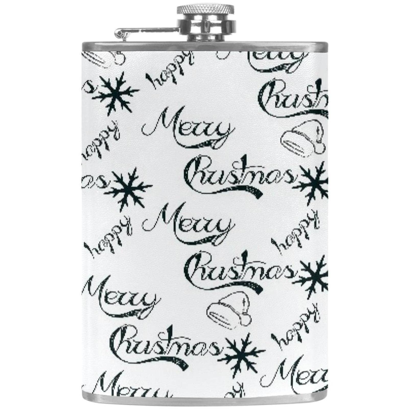 Flasque de poche anti-fuite Merry Christmas en acier inoxydable pour transporter vos liqueurs
