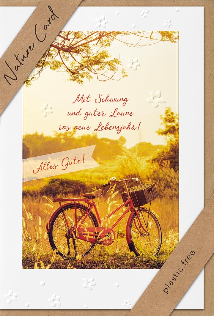 bsb Birthday Card Birthday Greetings Birthday Wishes – Nature Card – Bicycle – Envelope Kraft Paper