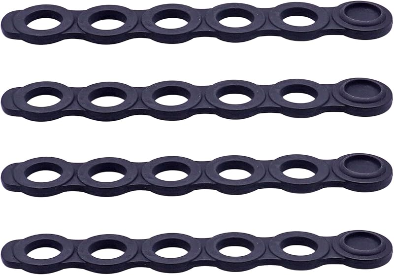 4-Pack 5-Hole Rubber Bike Straps for Yakima 8820103 – Durable Hitch Rack Replacement Straps – Universal World Style Fit for Yakima Bike Racks