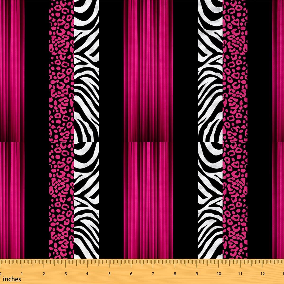 Homemissing Leopard Zebra Fabric by The Yard 3 Yards (L276*W150cm) Ombre Hot Pink Black Waterproof Outdoor Fabric for Chairs for Decor Cheetah Upholstery Fabric for Chairs Animal Print Reupholstery