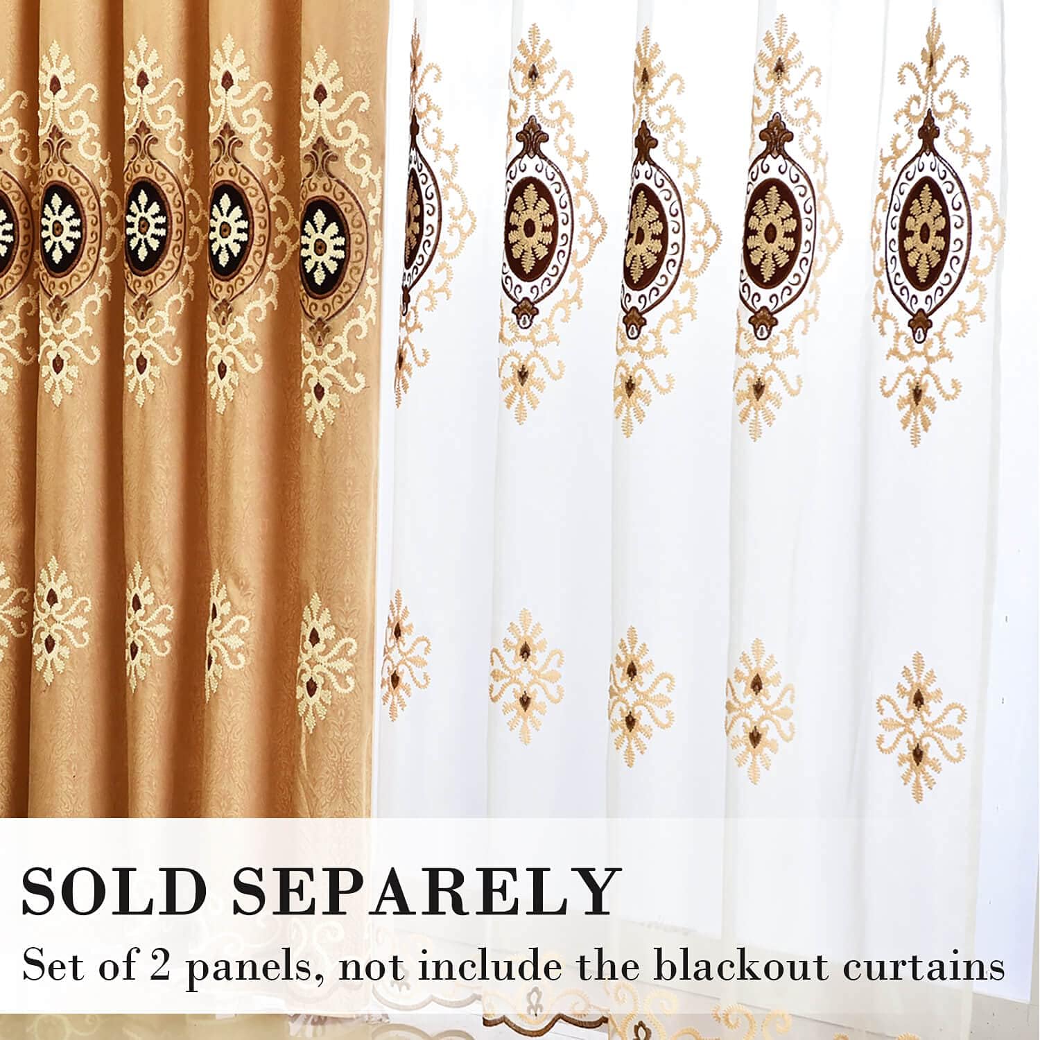 VOGOL Customized Simple Chenille Jacquard Sheer Window Elegance Curtains/Drapes/Panels/Treatments for Bedroom Living Room, 54 x 96, Top Grommets(2 Panels)