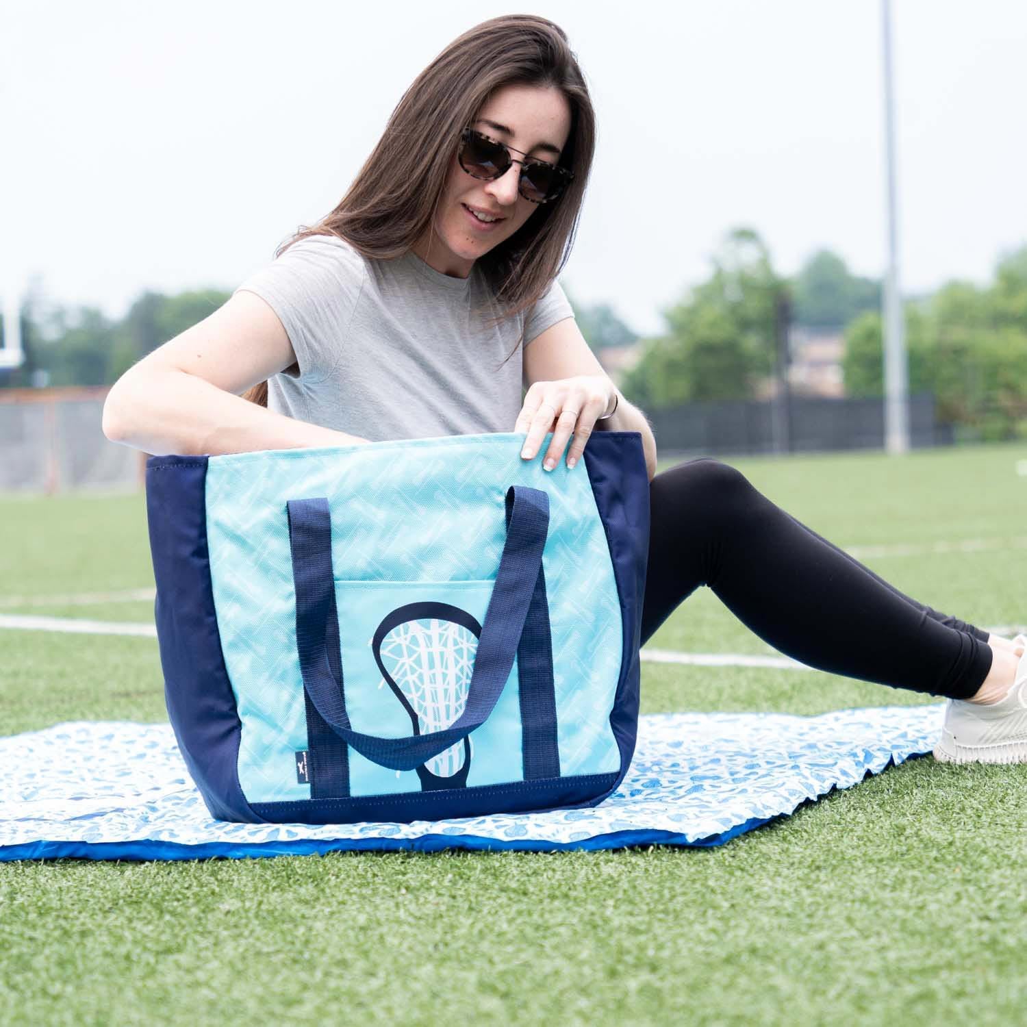 ChalkTalkSPORTS Lacrosse Tote Bag | Lax Life Sports and Gym Bag | Lacrosse Accessory Bag for Men, Women and Kids