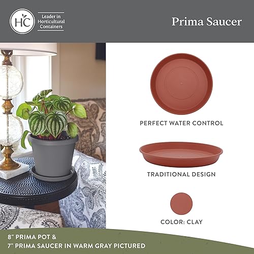 Miniatura 2 de The HC Companies Platillos redondos Prima para macetas  Plato de plástico para plantas para exteriores e interiores  Bandejas tradicionales para