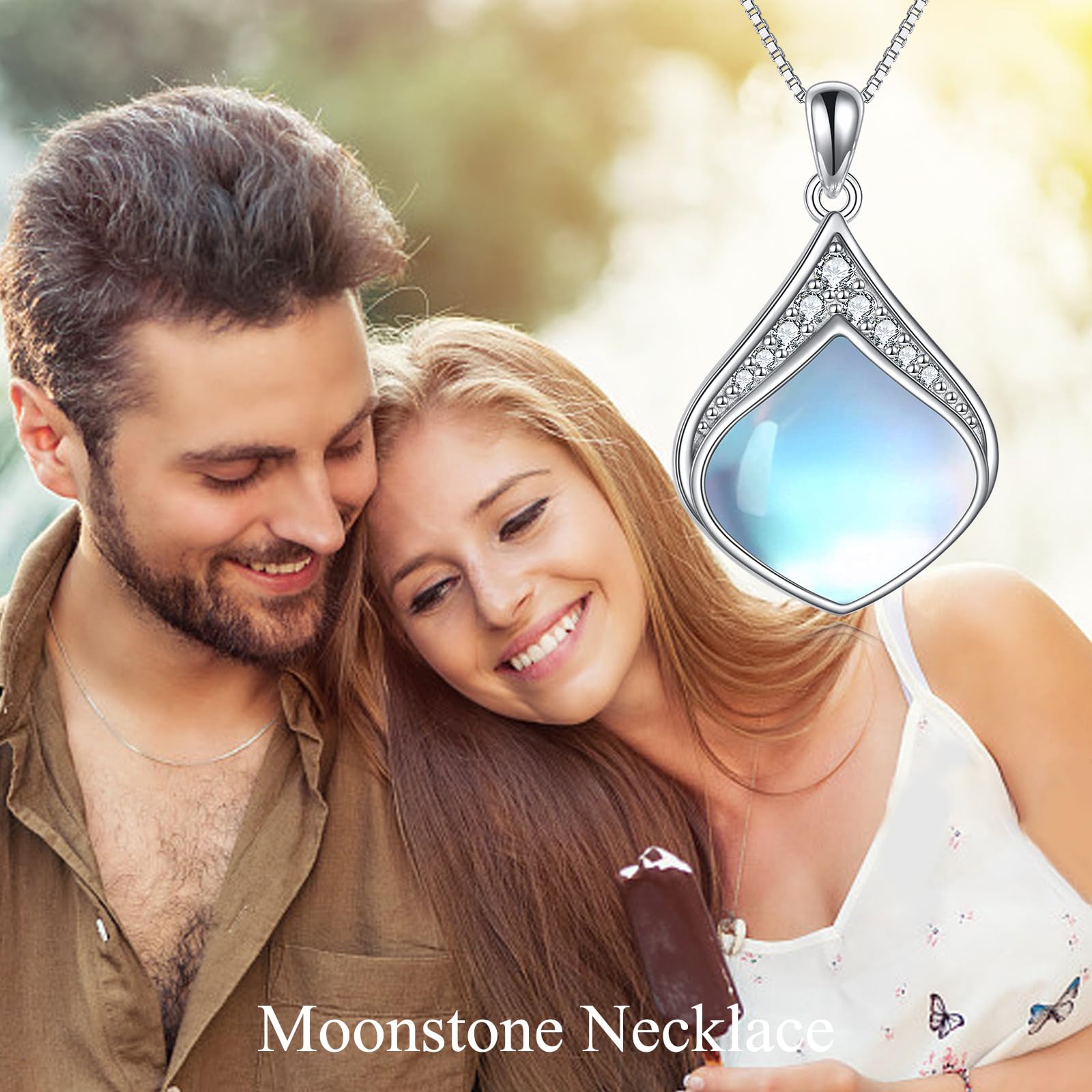 YAFEINI Collana con pendente a goccia in pietra naturale in filigrana vintage in argento sterling con catena a goccia, regali per donne e ragazze