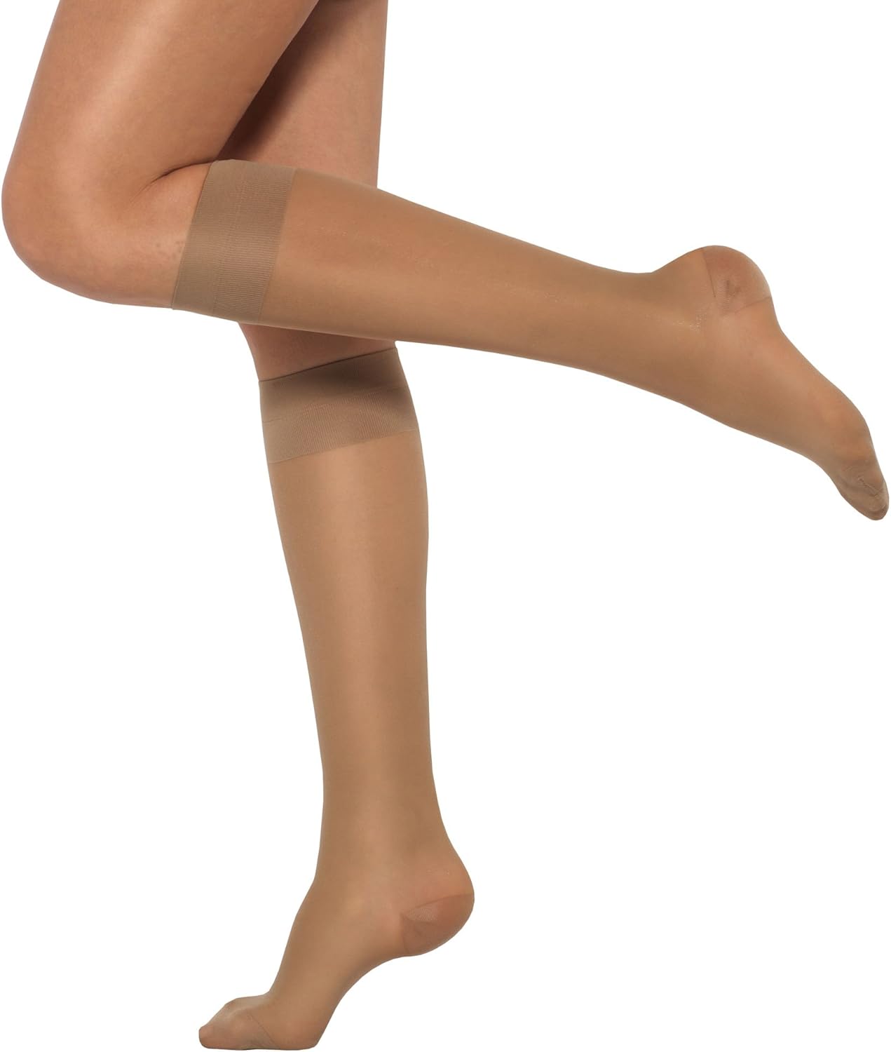 Exclusive Discount 70% Price Healthweir Sheer Compression Stockings for Women 15-20 (EU 18-22) mmHg Knee High - Medical Support Closed Toe Ted Hose with Stay-up Band for Varicose Veins Maternity Nursing Flight Travel (5, Skin)