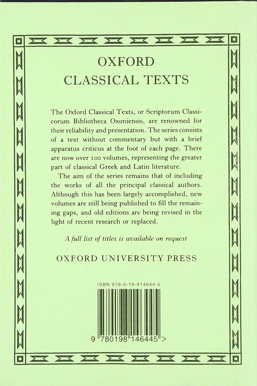 Seneca Epistulae Vol. I: Books I-xiii.: 1