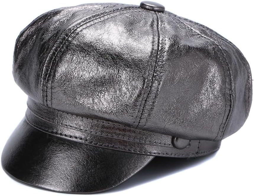Printed Frosted Octagonal Cap Female Round Top Duck Tongue Hat Fall and Winter Warm Hat(D,X-Large)