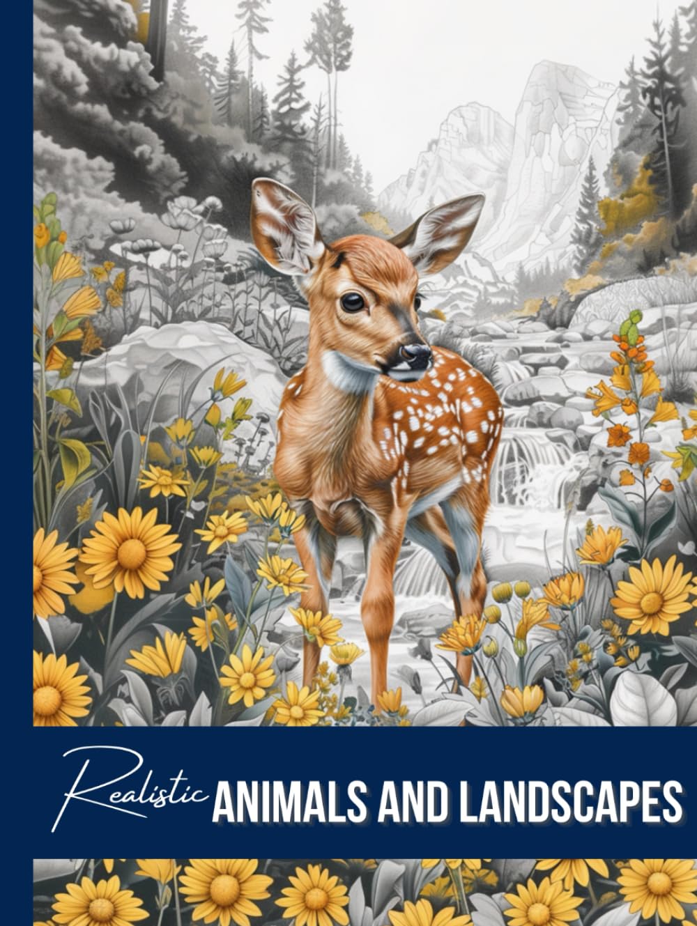Realistic Animals and Landscapes Coloring Book, a Nature Wildlife Coloring Book Activity for Teens, Adults, and Seniors: Grayscale Forest and Woodland ... and Nature Coloring Books for Adults)