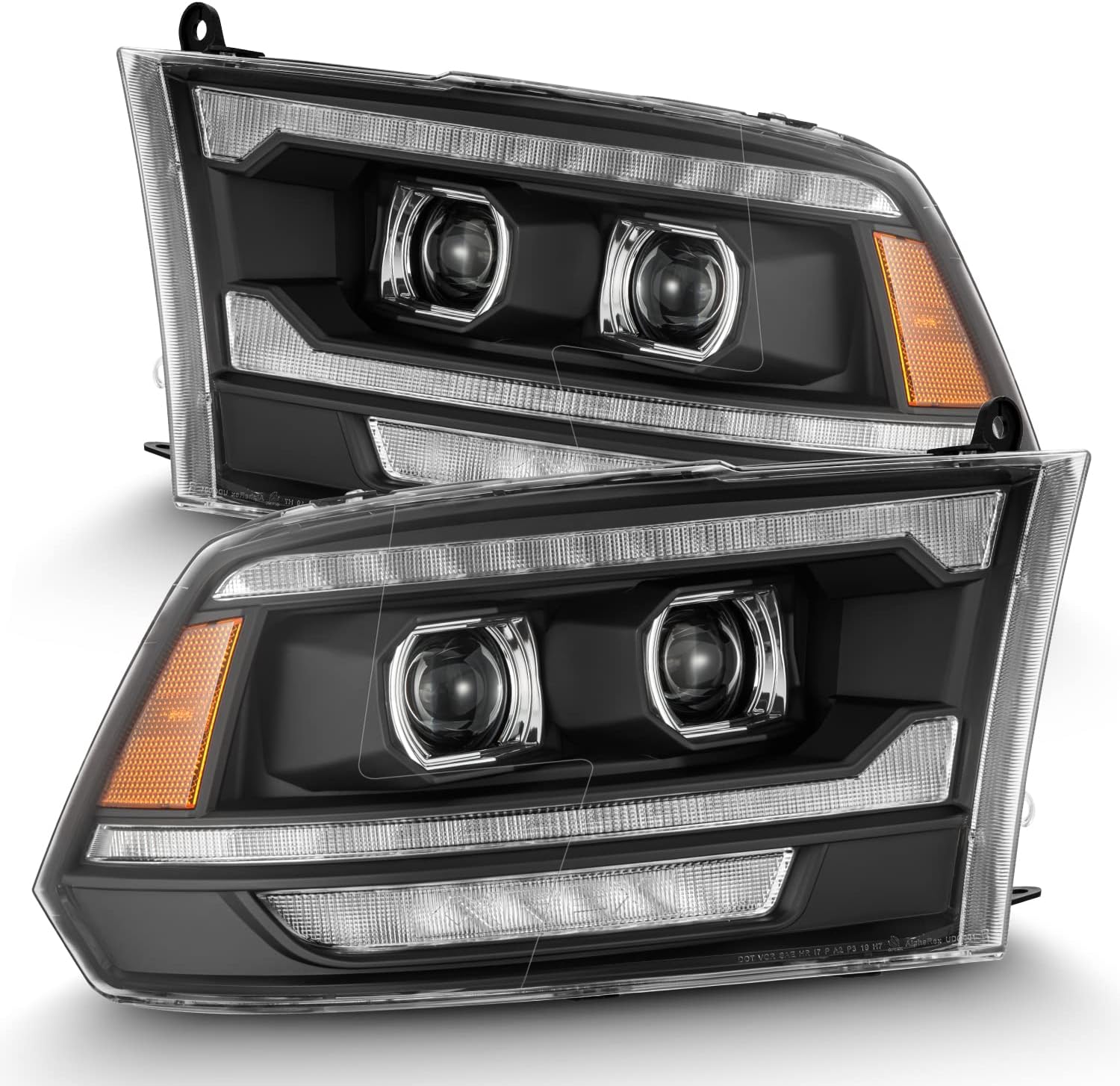 AlphaRex® 880559-09-18 Ram LUXX-Series (5th Gen 2500 G2 Style) LED Projector Headlights Chrome