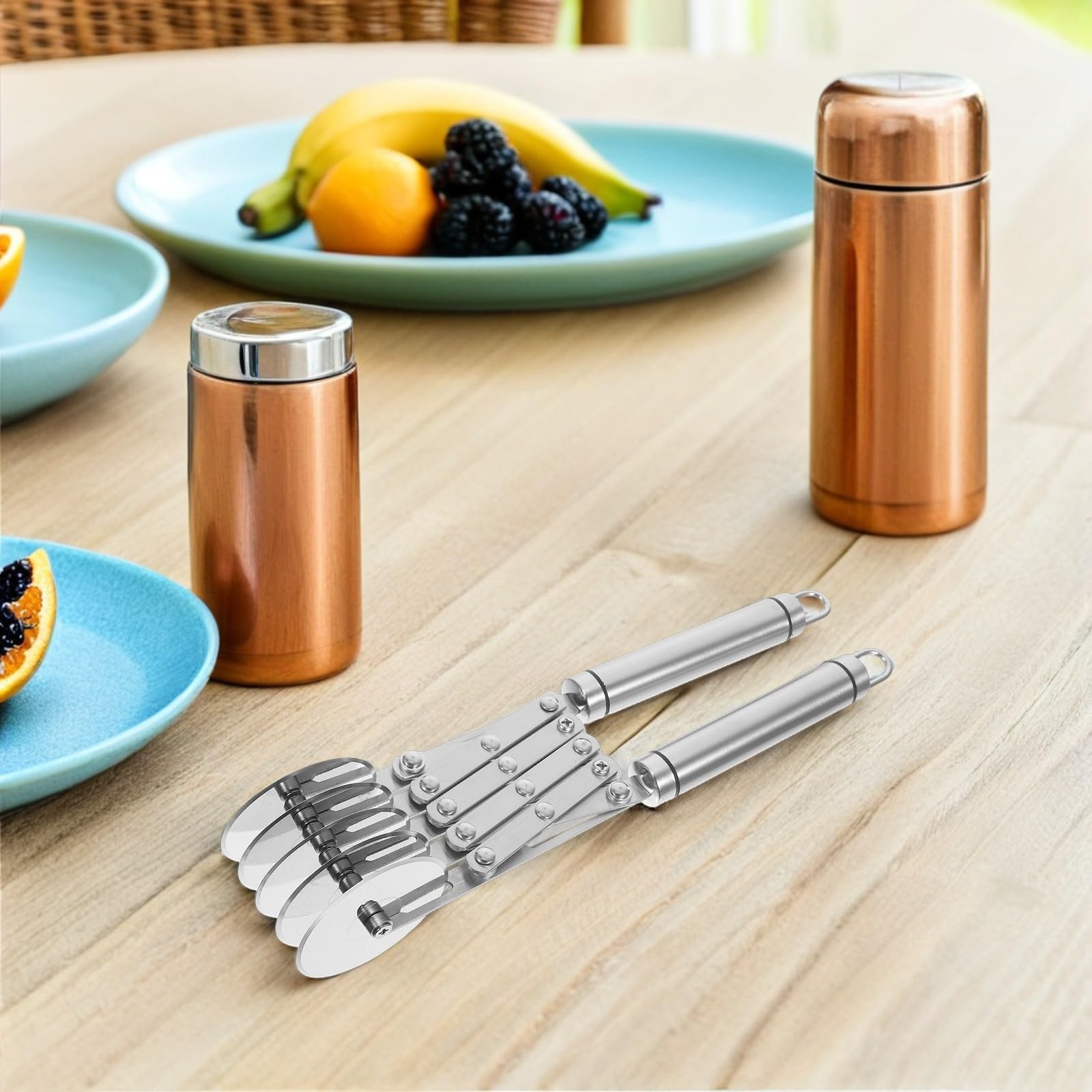 Zerodeko Cortador de Pizza Rueda y Cortador de Rueda para Pastelería de Acero Inoxidable, Plata, para Cortar Masa, Chocolates y Biscuits, Agarre Cómodo