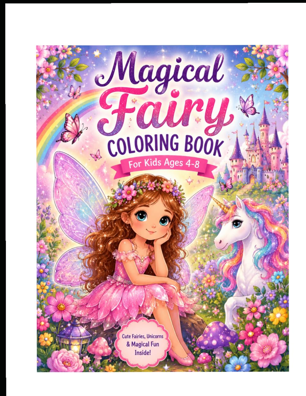 Magical Fairy Coloring Book: Cute Fairies, Unicorns, Princesses & Magical Fun for Kids Ages 4-8
